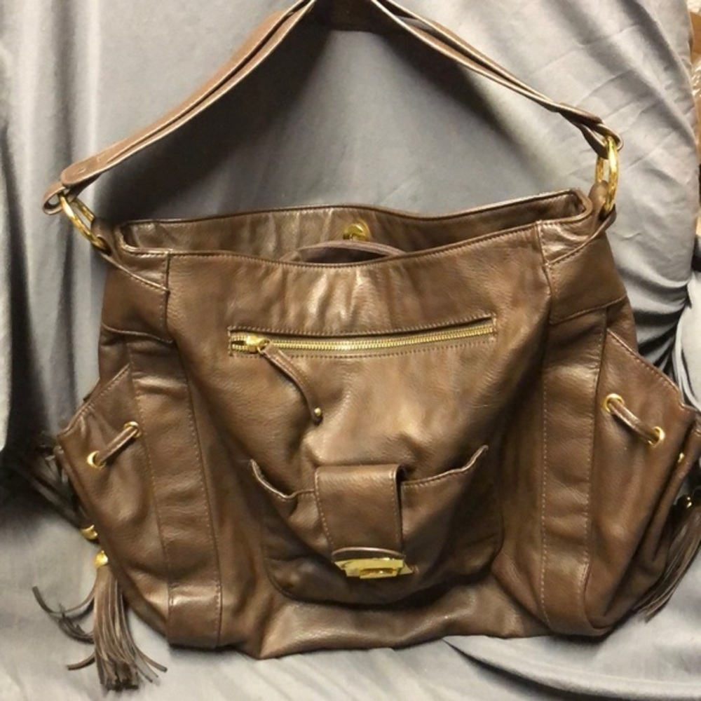 Brown leather bag